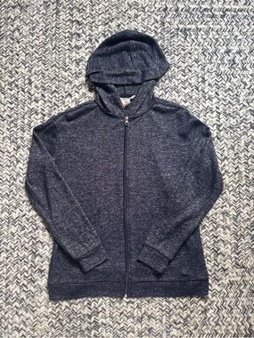 Women’s Small Navy Blue Lightweight Soft Sporty Classic Zip-Up Hoodie Jacket
